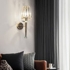 Modern Luxury Metal Iron Stainless Steel Crystal Ball Cylinder 1-Light Wall Sconce Lamp For Bedside Lumendat