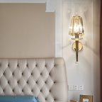 Modern Luxury Metal Iron Stainless Steel Crystal Ball Cylinder 1-Light Wall Sconce Lamp For Bedside Lumendat