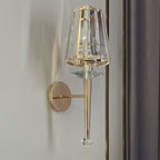 Modern Luxury Metal Iron Stainless Steel Crystal Ball Cylinder 1-Light Wall Sconce Lamp For Bedside Lumendat