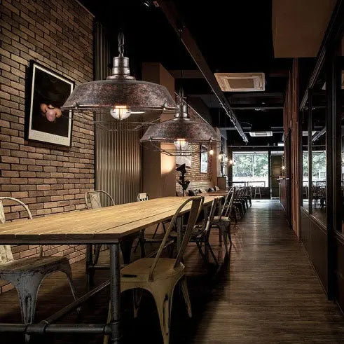Industrial Wide Cage 1-light Pendant Light BulbSquare
