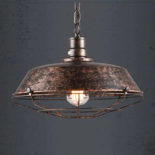 Industrial Wide Cage 1-light Pendant Light BulbSquare