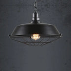 Industrial Wide Cage 1-light Pendant Light BulbSquare