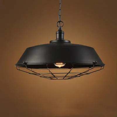 Industrial Wide Cage 1-light Pendant Light BulbSquare