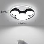 Contemporary Simplicity Mouse Acrylic Ring Hardware LED Flush Mount Ceiling Light For Bedroom