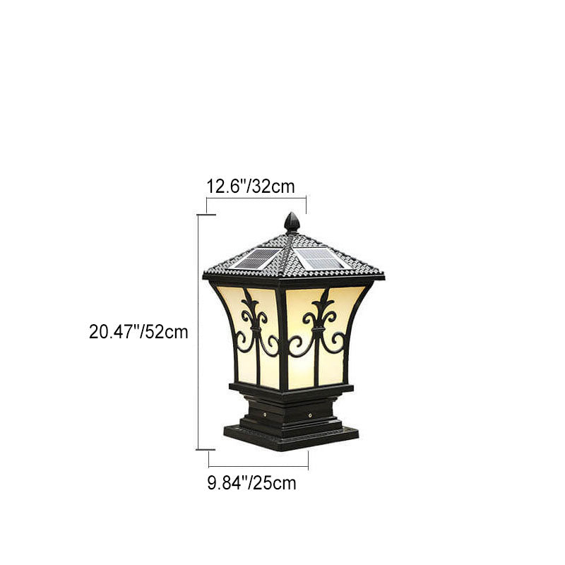 Modern Vintage Waterproof Patio Solar Outdoor Column Head Light Lumendat