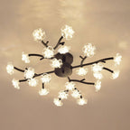 Nordic Creative Plum Blossom Tree Branch LED Semi-flush Mount Ceiling Light