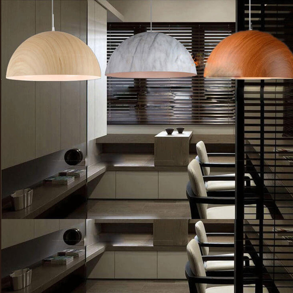 Nordic Minimalist Marbled Semicircle 1-light Pendant Light BulbSquare