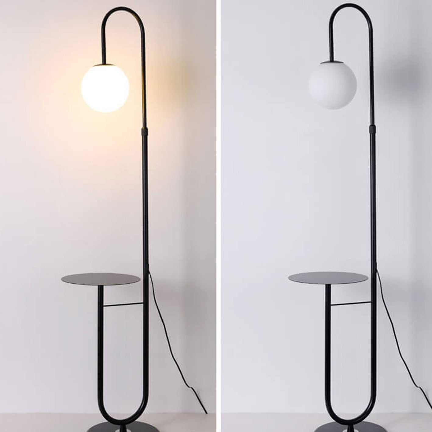 Nordic Minimalist Iron Marble Table LED Standing Floor Lamp Lumendat