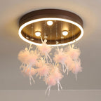 Modern Creative Cartoon Round Bird / Skirt Hanging LED Flush Mount Ceiling Light Lumendat