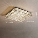 Modern Luxury Stainless Steel Crystal Round Square Rectangular LED Flush Mount Ceiling Light For Living Room Lumendat