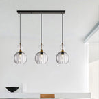 Danish Creative Stripes Glass Round 1/3 Light Chandelier Lumendat