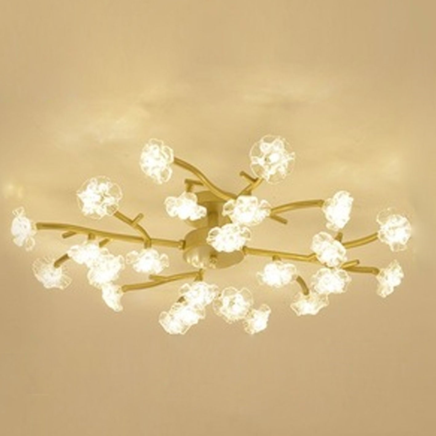 Nordic Creative Plum Blossom Tree Branch LED Semi-flush Mount Ceiling Light