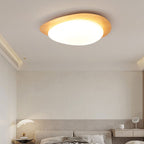 Nordic Iron Wood Grain Pebble LED Flush Mount Ceiling Light Lumendat