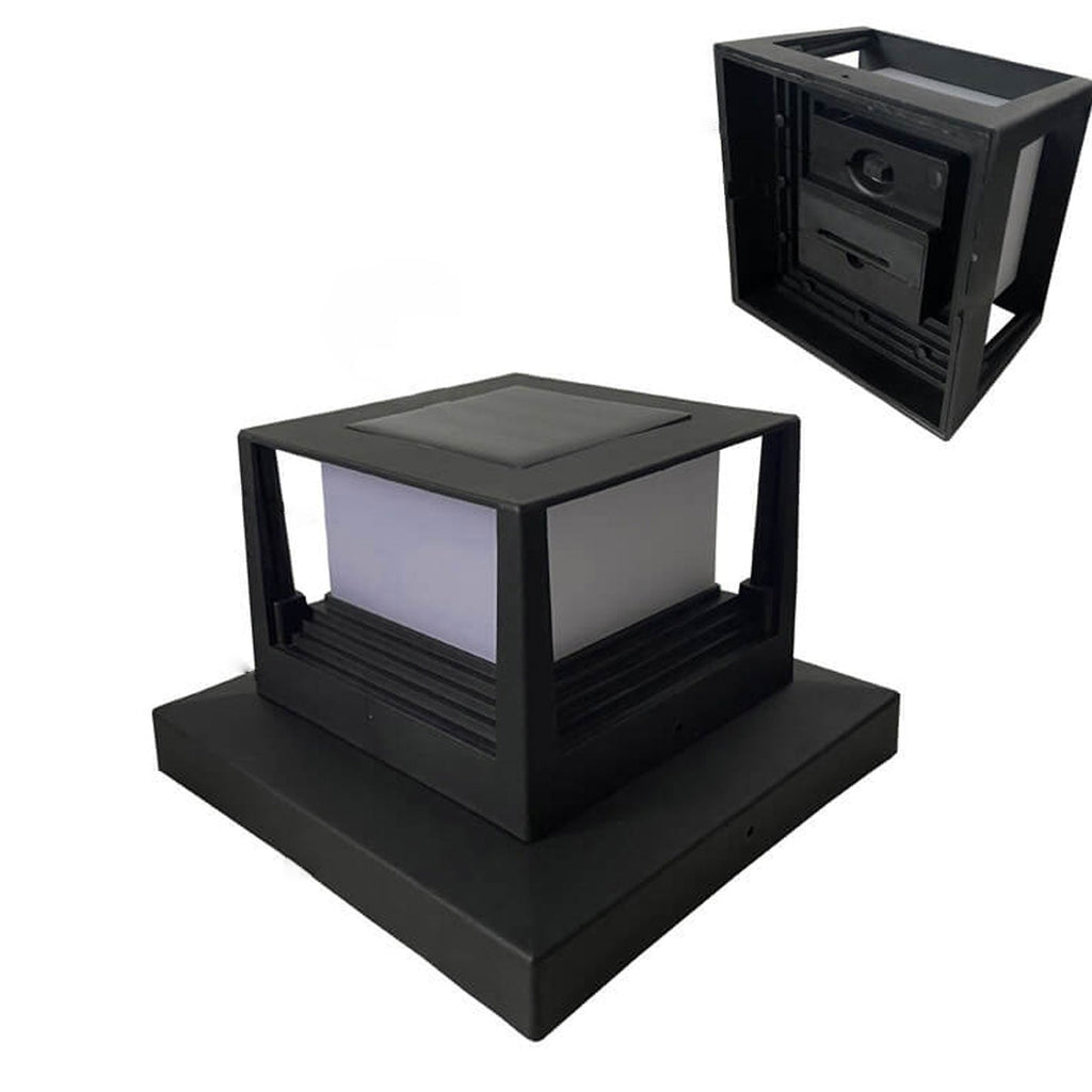 Outdoor Solar Pillar Head Light Square Pillar Head Light Garden Light Lumendat