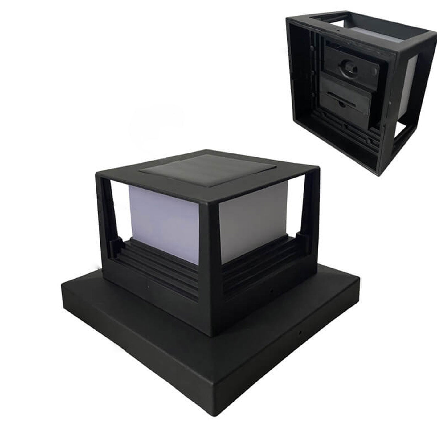 Outdoor Solar Pillar Head Light Square Pillar Head Light Garden Light Lumendat