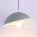 Nordic Macaron Aluminum 1-light Wire Dome Cage Pendant Light BulbSquare