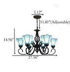 European Creative Tiffany Glass 3/5/6/8 Lights Chandelier BulbSquare