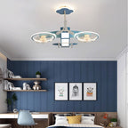 Lumendat Creative Cartoon Aircraft Kids Flush Mount Ceiling Fan Light Lumendat