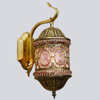 Southeast Asian Style Hollow Iron Pink 1-Light Wall Sconce Lamp Lumendat