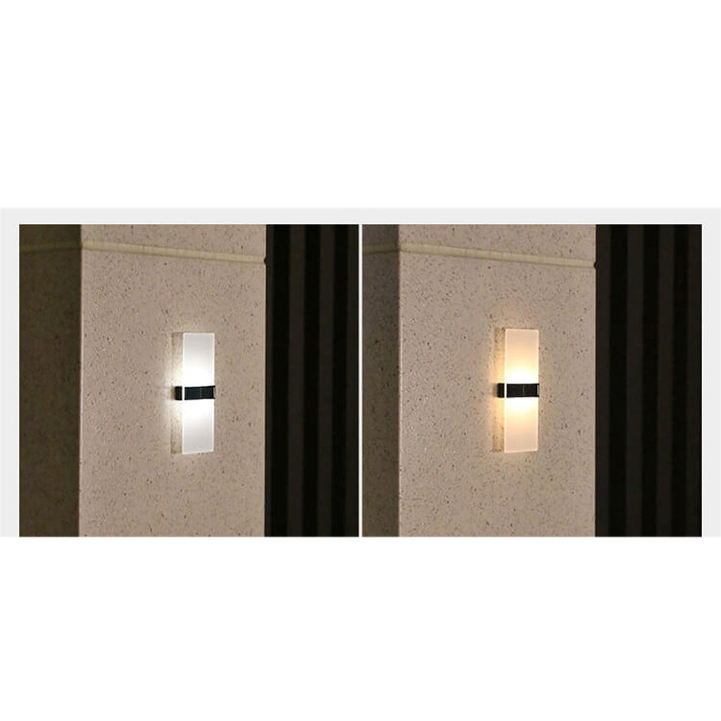 Courtyard Waterproof Acrylic LED Solar Wall Sconce Lamp Outdoor Light Lumendat