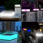 Modern Solar RGB Square Post Head Light Outdoor Garden Landscape Light Lumendat