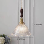 Nordic Modern Minimalist Flower Copper Walnut Glass 1-light Pendant Light Lumendat