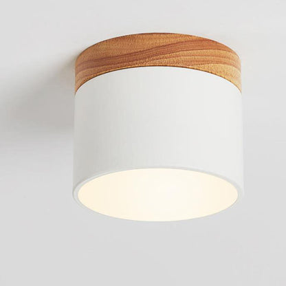 Scandinavian Macaroon Solid Color Log LED Flush Mount Ceiling Light