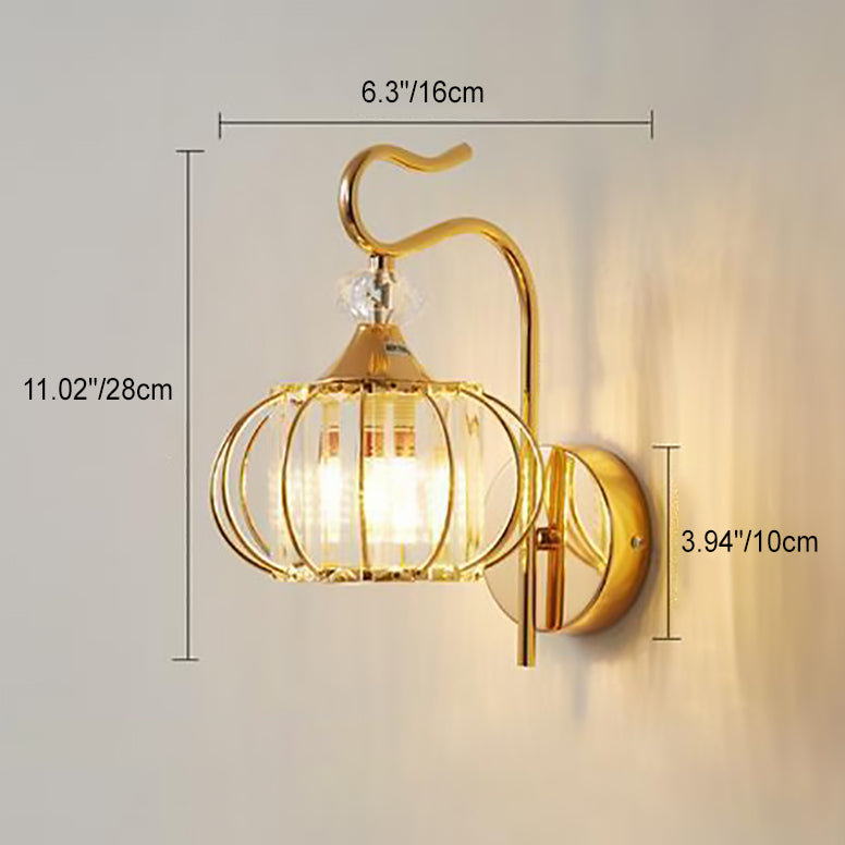 Modern Minimalist Oval Cylinder Hardware Crystal 1-Light Wall Sconce Lamp For Bedroom Lumendat