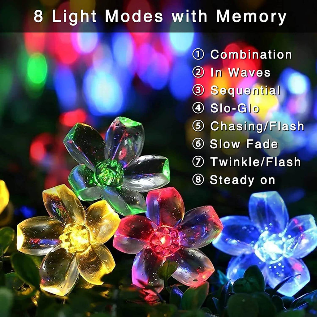 LED Solar Sakura String Lights Waterproof Outdoor Fairy Flower Lights Lumendat