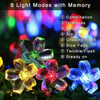LED Solar Sakura String Lights Waterproof Outdoor Fairy Flower Lights Lumendat