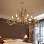 Country Style Antler Resin 6-light Chandelier – Rustic Cabin Ceiling Light modern luxury lighting fixture