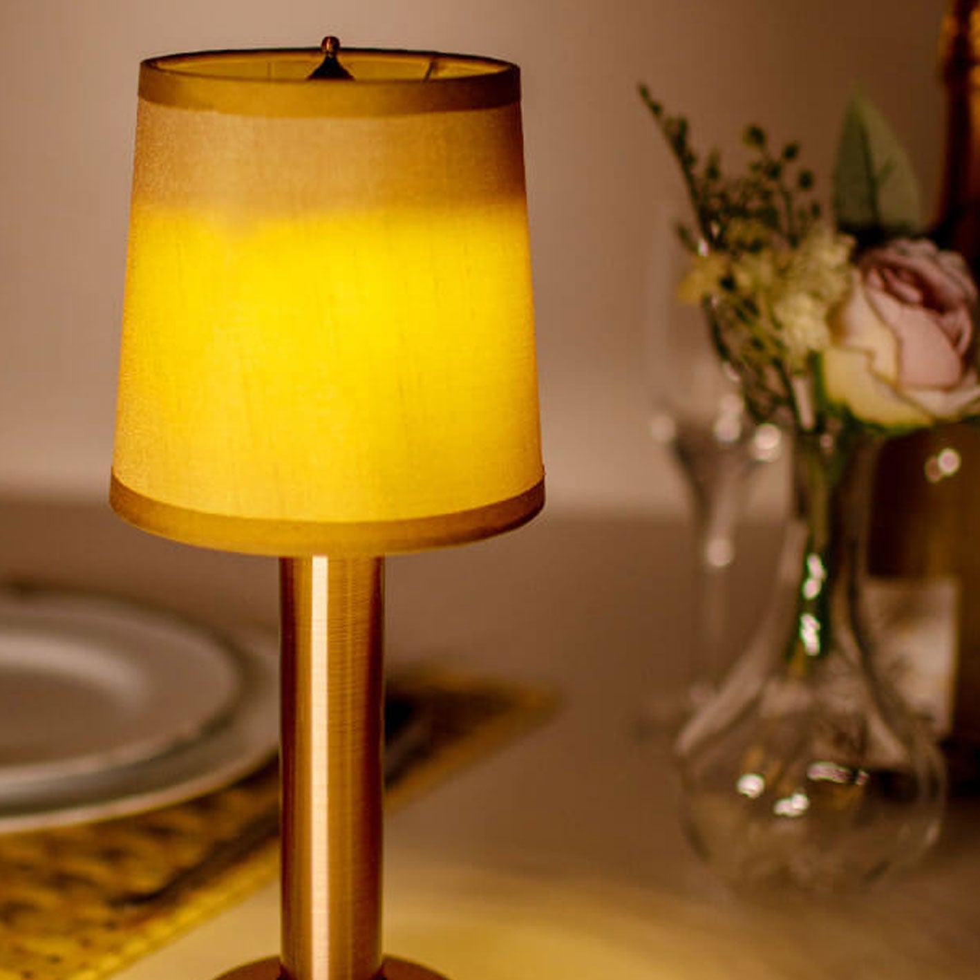 Vintage Linen Iron LED Rechargeable Table Lamp Lumendat