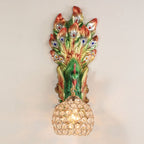 European Creative Peacock Resin Glass Shade 1-Light Wall Sconce Lamp Lumendat