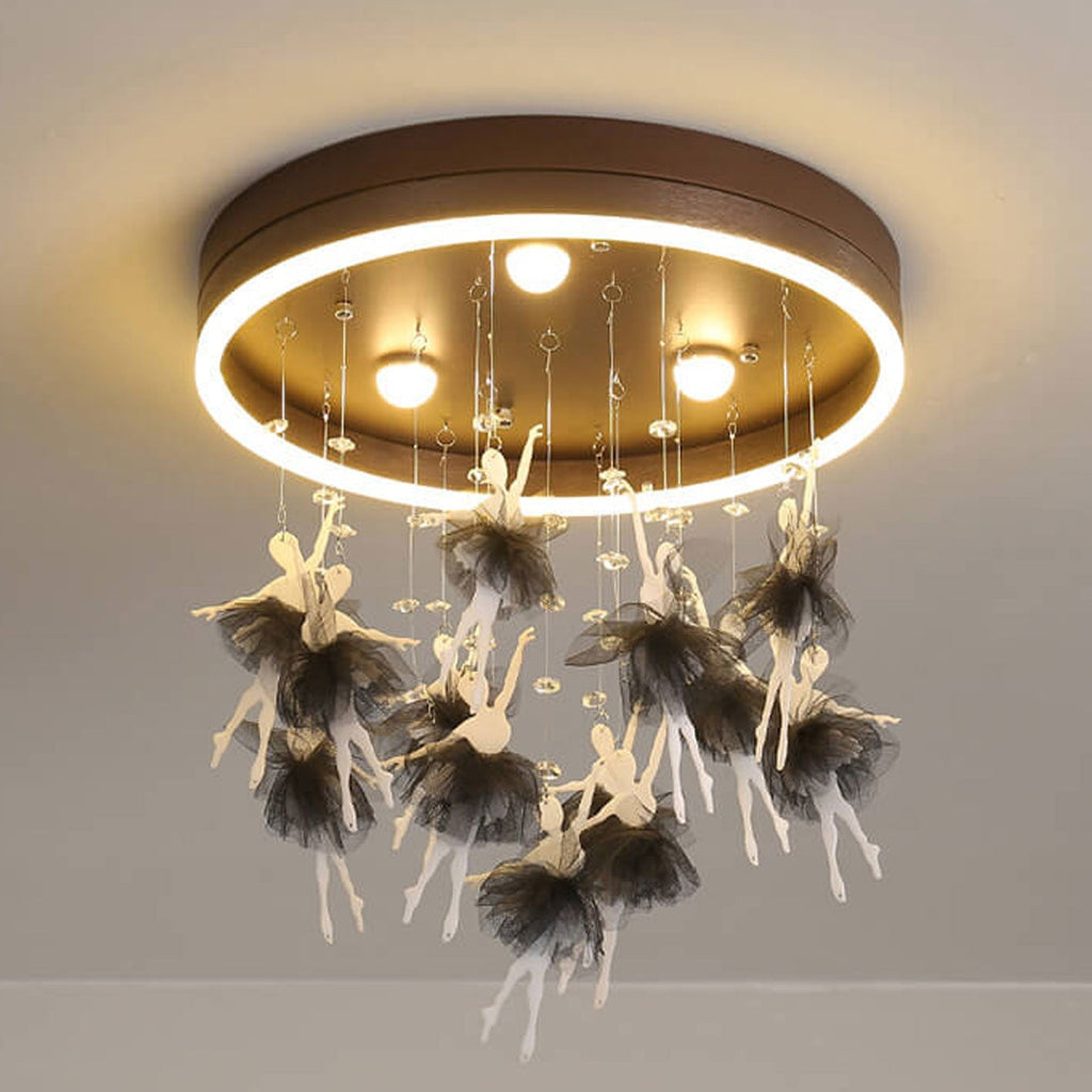 Modern Creative Cartoon Round Bird / Skirt Hanging LED Flush Mount Ceiling Light Lumendat