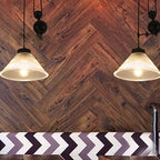 Industrial Glass Lampshade Retro Pulley 1-light Pendant Light BulbSquare