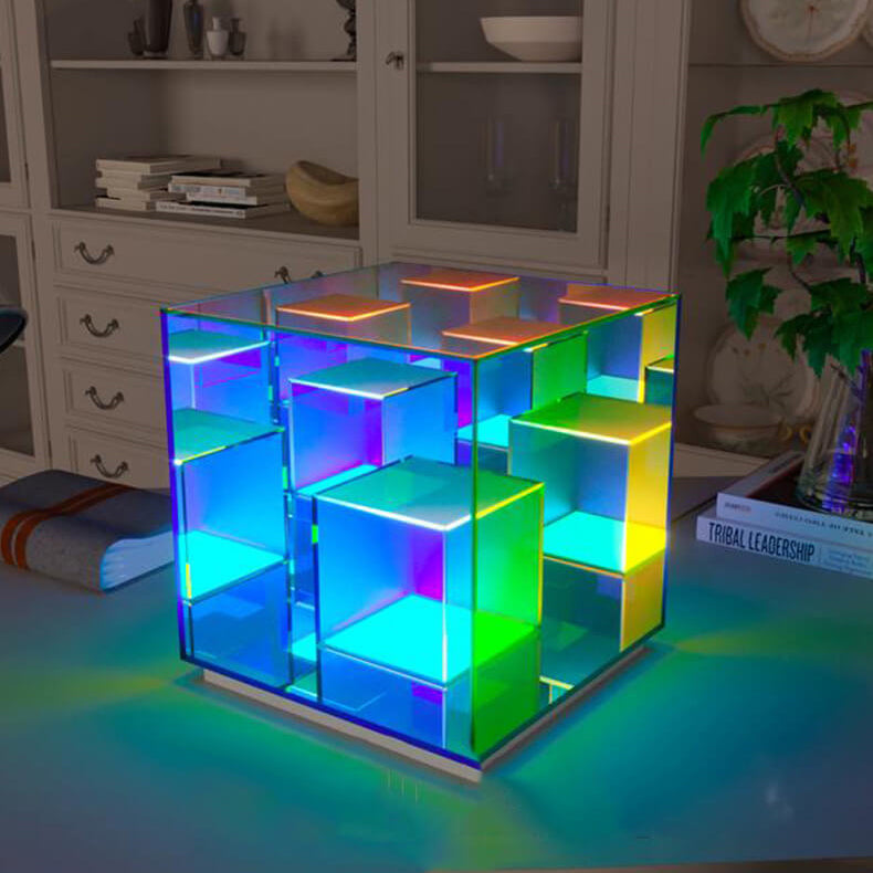 Nordic Creative Stereo Rubik's Cube LED Night Light Touch Switch Table Lamp Lumendat