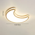 Lumendat Contemporary Nordic Kids Rubber Wood Glass Star Cloud Moon LED Flush Mount Ceiling Light For Bedroom Lumendat