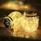 Cracked Glass Jar Waterproof Solar Copper Wire LED Outdoor Garden Landscape Light Lumendat