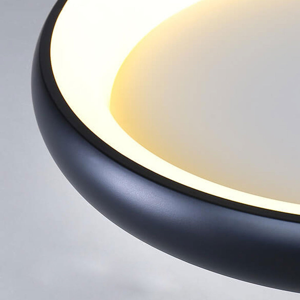 Modern Minimalist Round Aluminum Acrylic LED Flush Mount Ceiling Light Lumendat