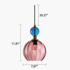 Danish Creative Stripes Glass Round 1/3 Light Chandelier Lumendat