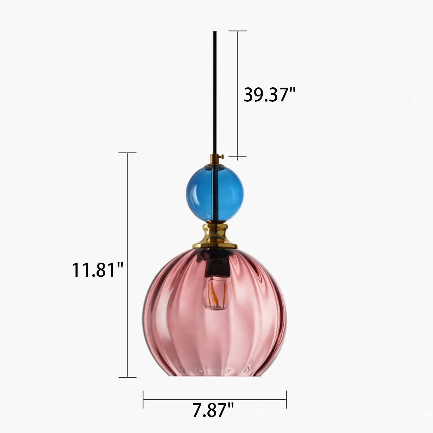 Danish Creative Stripes Glass Round 1/3 Light Chandelier Lumendat