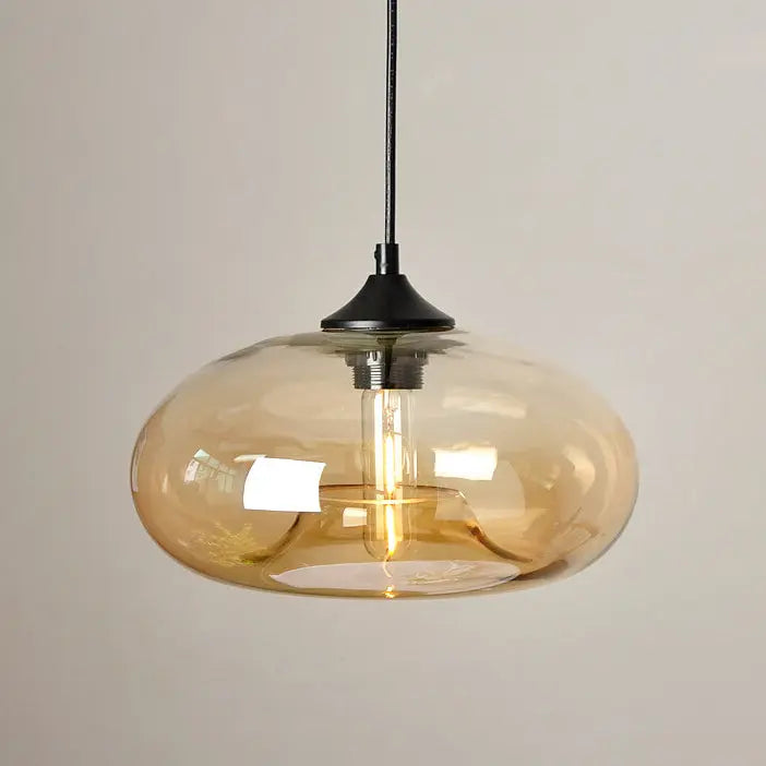 Creative Colored Glass Oval 1-light Pendant Light Lumendat