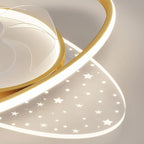 Lumendat Modern Creative Planet Star Effect LED Flush Mount Ceiling Fan Light Lumendat