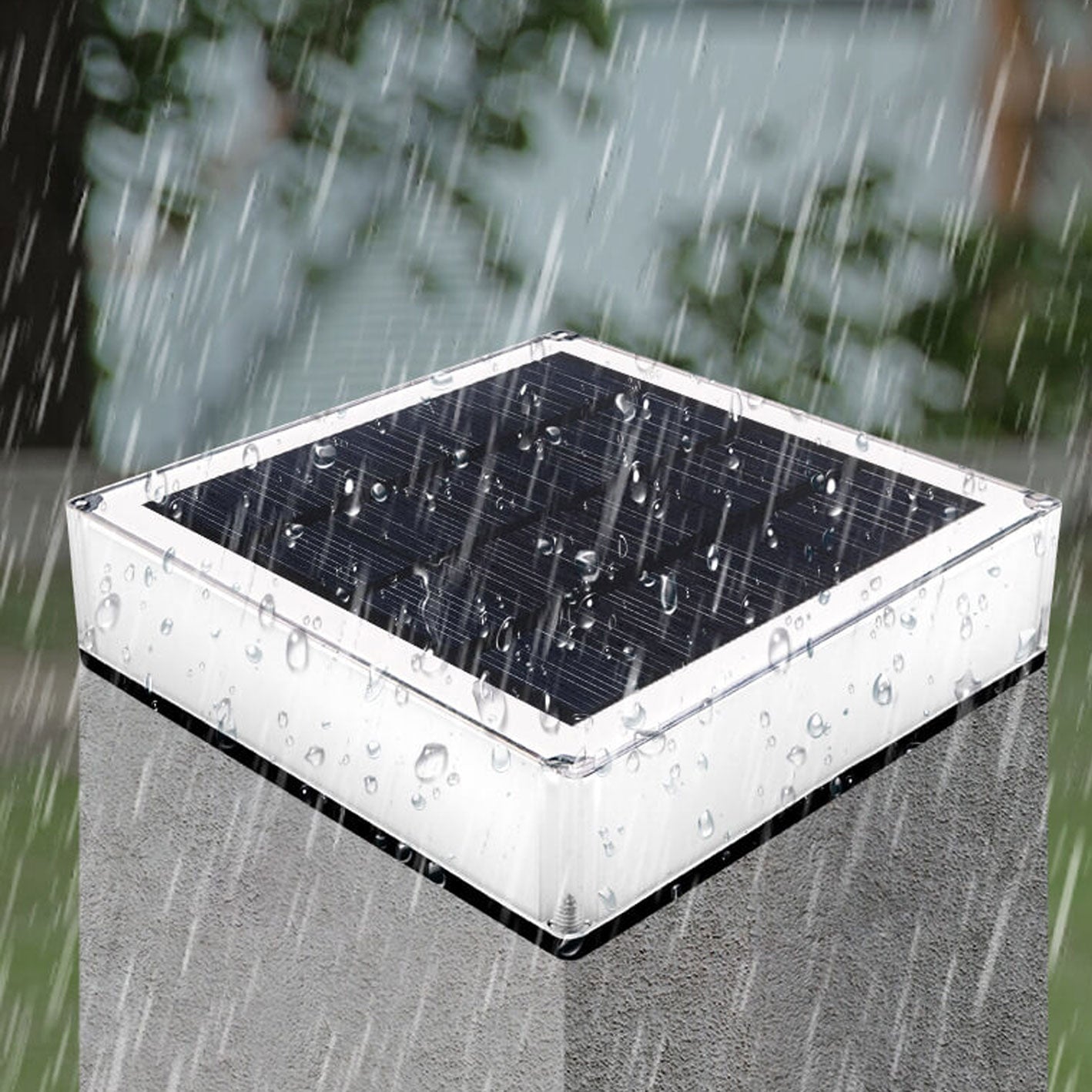 Modern Solar RGB Square Post Head Light Outdoor Garden Landscape Light Lumendat