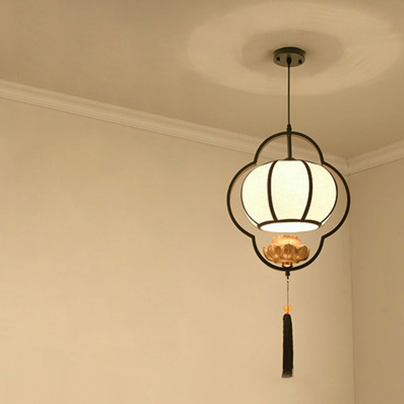 Chinese Retro Light Luxury Wrought Iron 1-light Pendant Light