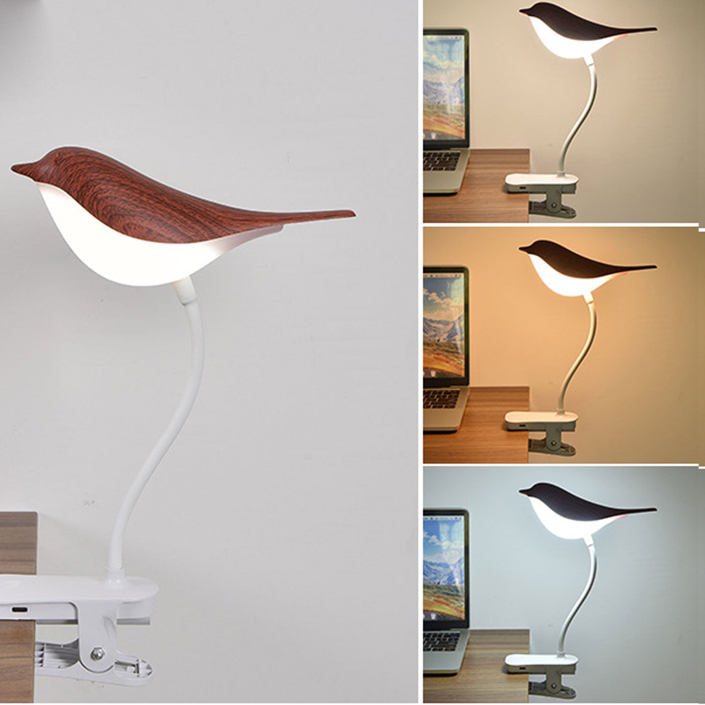 Nordic Creative Bird Clip USB Charging LED Night Light Table Lamp Lumendat