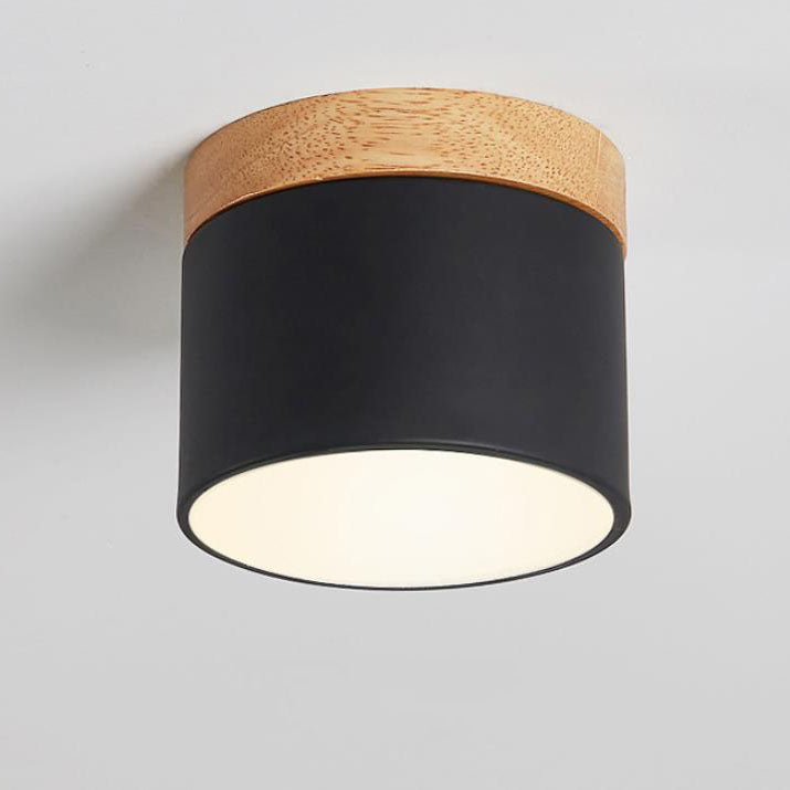 Scandinavian Macaroon Solid Color Log LED Flush Mount Ceiling Light BulbSquare