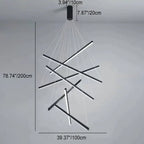 Nordic Light Luxury Iron Aluminum Geometric Line Combination LED Chandelier Lumendat
