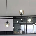 Modern Minimalist Long Glass Round Globe Island Light 6-light Chandelier BulbSquare