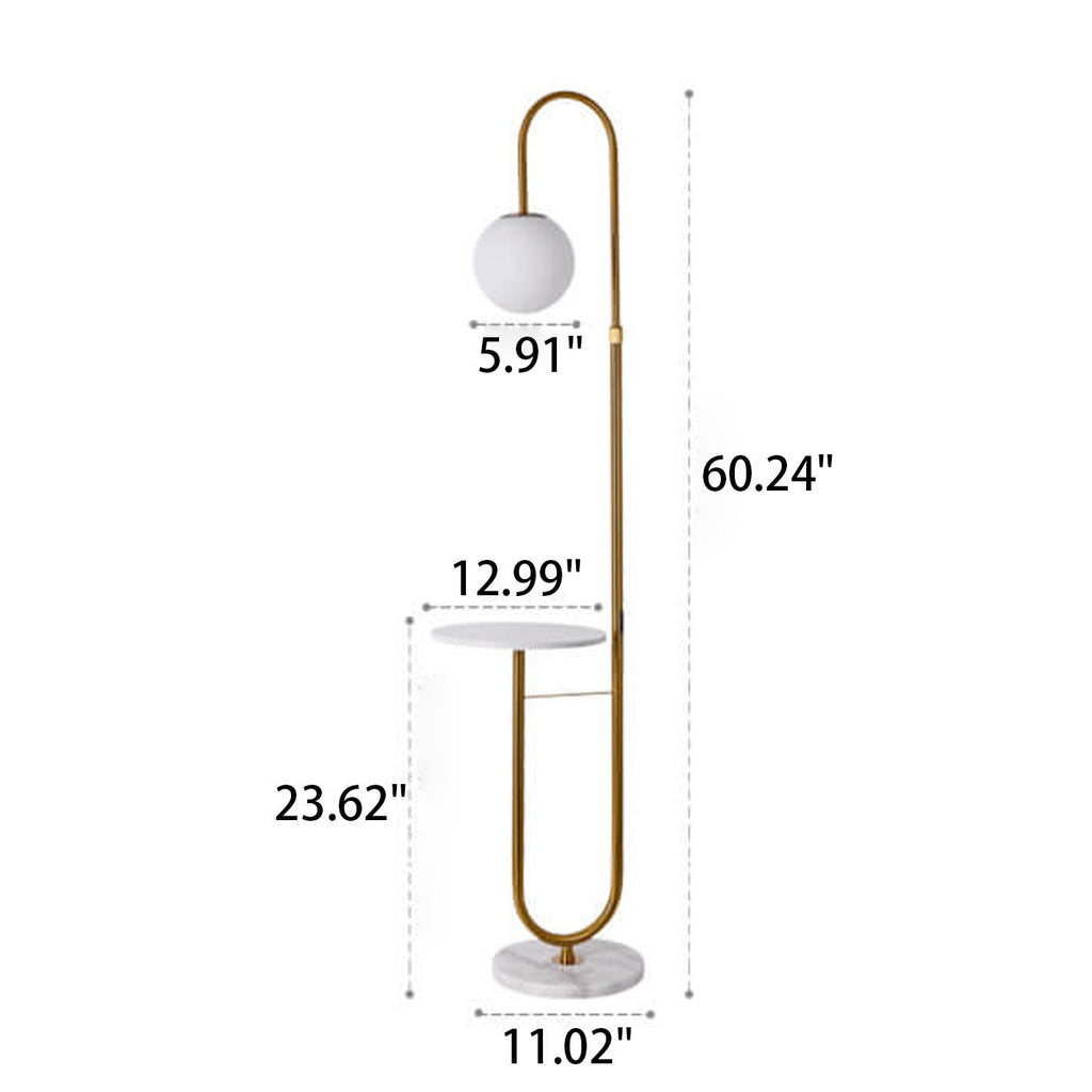 Nordic Minimalist Iron Marble Table LED Standing Floor Lamp Lumendat